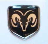 fits Dodge Ram 2002 -2010 - Steering Wheel Badge 3D Decal sticker RAM black / chrome
