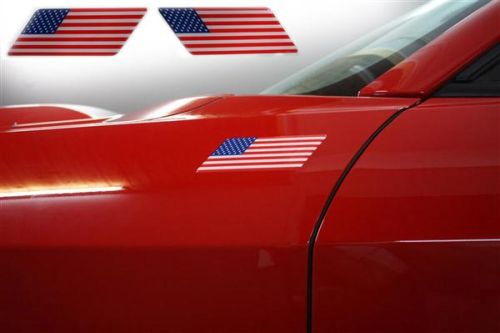 for Dodge Challenger specific made fender American flags set Left-Right 3D Decals