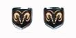 2X RAM DODGE black chrome 3D Decals