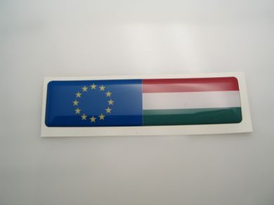 EU and Hungary Double Flag 3D-Decal