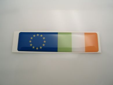 EU and Ireland Double Flag 3D-Decal Sticker