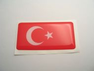 Large 70X35mm TURKEY flag 3D Decal Sticker