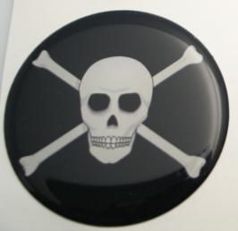 50mm scull and bones pirates flag 3D Decal