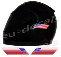 Helmet American Flags 3D Decals Set Left and Right