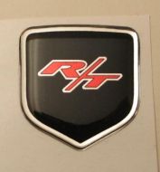 Steering Wheel 3D Decal badge – RED / BLACK / CHROME with R/T  - For the 2011-2012 Dodge Challenger