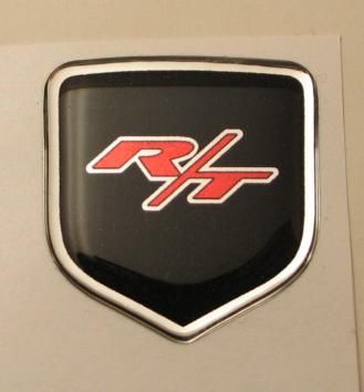 fits Dodge Avenger 2011 and Up - Steering Wheel Badge 3D Decal sticker R/T RED / BLACK / CHROME