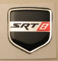 Dodge Charger 2006 -2010 - Steering Wheel Badge 3D Decal sticker SRT-8  Red/Black/Chrome