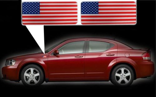 for Dodge Avenger specific made fender American flags set Left-Right 3D Decals