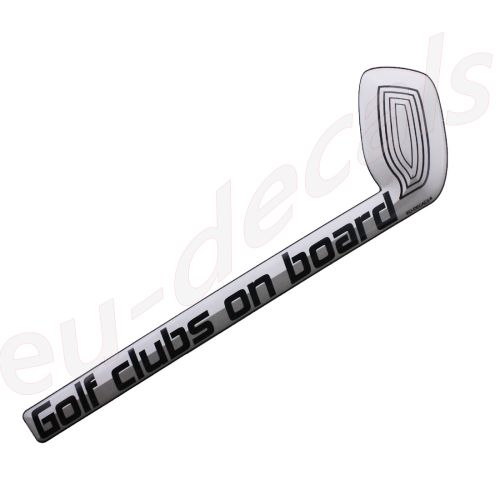 Golf clubs on board 3D Decal Domed bumper sticker car sign