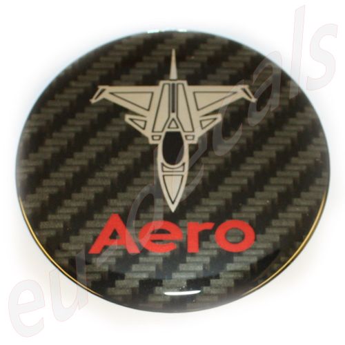 32mm/1.26inc Carbon Red Chrome SAAB JET Aero badge 3D decal