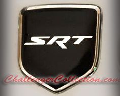 Steering Wheel 3D Decal badge – BLACK / CHROME with SRT - For the 2008-2010  Dodge Challenger