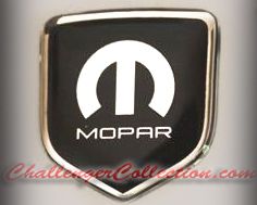 Steering Wheel 3D Decal badge – BLACK / CHROME with M and Mopar logo    - For the 2008-2010  Dodge Challenger