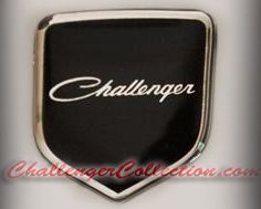 Steering Wheel 3D Decal badge - BLACK / CHROME with old style Challenger - For the 2008-2010  Dodge Challenger