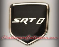 Steering Wheel 3D Decal badge –BLACK / CHROME with SRT 8 - For the 2008-2010  Dodge Challenger