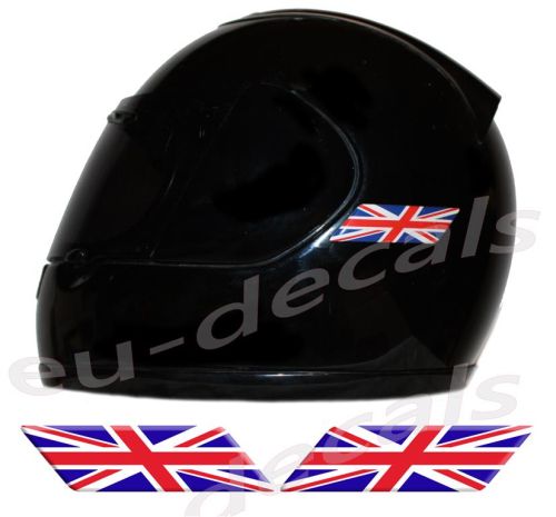 Helmet UK Union Jack England Flags 3D Decals Set Left and Right